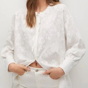Mango embroidered top
